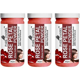                      PARK DANIEL Premium Rose Petal Powder - For Skin and Hair Combo Pack 3 bottles of 100 gms(300 gms) (300 g)                                              