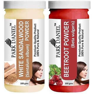                       PARK DANIEL Premium White Sandalwood Powder & Beetroot Powder Combo Pack of 2 Jars of 100 gms(200 gms) (200 ml)                                              