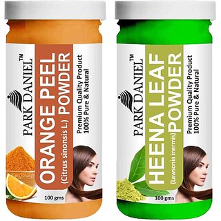 PARK DANIEL Pure & Natural Orange Powder & Heena Leaf Powder Combo Pack of 2 Bottles of 100 gm (200 gm ) (200 ml) PARK DANIEL Pure & Natural Orange Powder & Heena Leaf Powder Combo Pack of 2 Bottles of 100 gm (200 gm ) (200 ml)