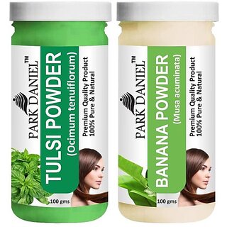 PARK DANIEL Pure & Natural Tulsi Powder & Banana Powder Combo Pack of 2 Bottles of 100 gm (200 gm ) (200 ml) PARK DANIEL Pure & Natural Tulsi Powder & Banana Powder Combo Pack of 2 Bottles of 100 gm (200 gm ) (200 ml)