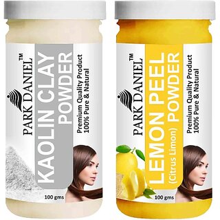                       PARK DANIEL Pure & Natural Kaolin Powder & Lemon Peel Powder Combo Pack of 2 Bottles of 100 gm (200 gm ) (200 ml)                                              