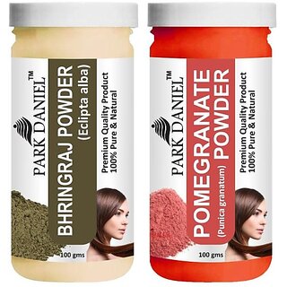                       PARK DANIEL Pure & Natural Bhringraj Powder & Pomegranate Powder Combo Pack (200 ml)                                              