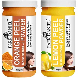                       PARK DANIEL Pure & Natural Orange Powder & Lemon Peel Powder Combo Pack of 2 Bottles of 100 gm (200 gm ) (200 ml)                                              