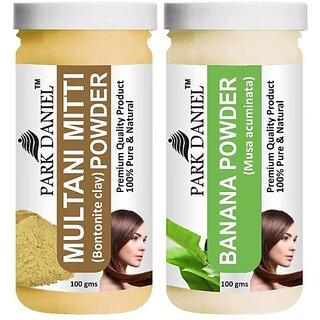                       PARK DANIEL Pure & Natural Multani Mitti Powder & Banana Powder Combo Pack of 2 Bottles of 100 gm (200 gm ) (200 ml)                                              