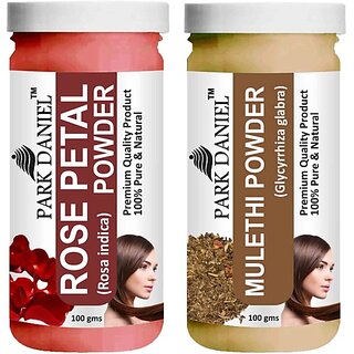 PARK DANIEL Pure & Natural Rose Petal Powder & Mulethi Powder Combo Pack of 2 Bottles of 100 gm (200 gm ) (200 ml) PARK DANIEL Pure & Natural Rose Petal Powder & Mulethi Powder Combo Pack of 2 Bottles of 100 gm (200 gm ) (200 ml)
