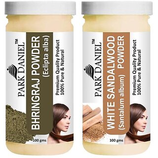                       PARK DANIEL Pure & Natural Bhringraj Powder & White Sandalwood Powder Combo Pack (200 ml)                                              