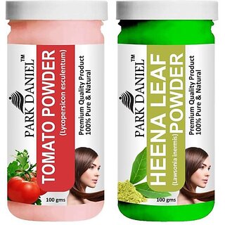 PARK DANIEL Premium Tomato Powder & Heena Leaf Powder Combo Pack of 2 Jars of 100 gms(200 gms) (200 ml) PARK DANIEL Premium Tomato Powder & Heena Leaf Powder Combo Pack of 2 Jars of 100 gms(200 gms) (200 ml)