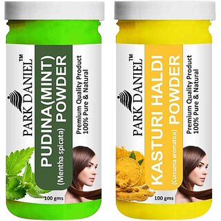 PARK DANIEL Pure & Natural Pudina Powder & Kasturi Haldi Powder Combo Pack of 2 Bottles of 100 gm (200 gm ) (200 ml) PARK DANIEL Pure & Natural Pudina Powder & Kasturi Haldi Powder Combo Pack of 2 Bottles of 100 gm (200 gm ) (200 ml)