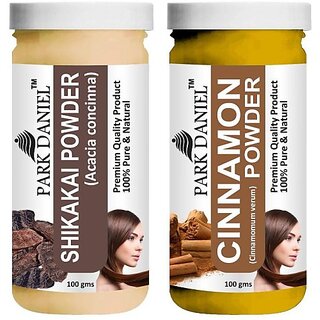                       PARK DANIEL Pure & Natural Shikakai Powder & Cinnamon Powder Combo Pack of 2 Bottles of 100 gm (200 gm ) (200 ml)                                              