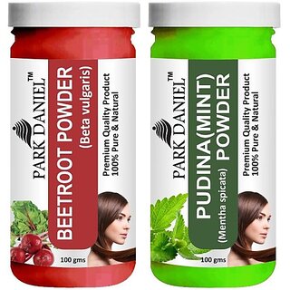                       PARK DANIEL Premium Beetroot Powder & Pudina(Mint)Powder Combo Pack of 2 Jars of 100 gms(200 gms) (200 g)                                              