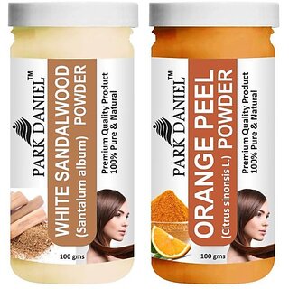                       PARK DANIEL Premium White Sandalwood Powder & OrangePeel Powder Combo Pack of 2 Jars of 100 gms(200 gms) (200 ml)                                              