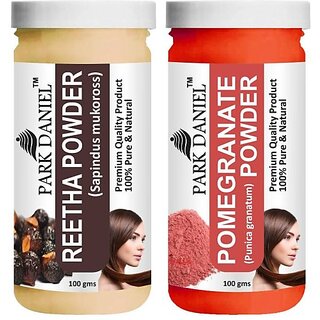 PARK DANIEL Pure & Natural Reetha Powder & Pomegranate Powder Combo Pack of 2 Bottles of 100 gm (200 gm ) (200 ml) PARK DANIEL Pure & Natural Reetha Powder & Pomegranate Powder Combo Pack of 2 Bottles of 100 gm (200 gm ) (200 ml)