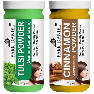 PARK DANIEL Pure & Natural Tulsi Powder & Cinnamon Powder Combo Pack of 2 Bottles of 100 gm (200 gm ) (200 ml) PARK DANIEL Pure & Natural Tulsi Powder & Cinnamon Powder Combo Pack of 2 Bottles of 100 gm (200 gm ) (200 ml)