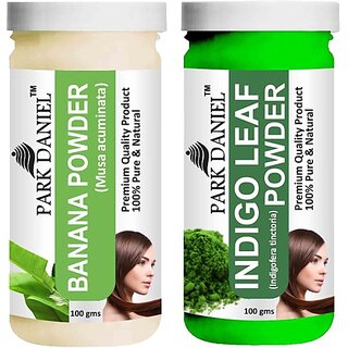 PARK DANIEL Pure & Natural Banana Powder & Indigo Leaf Powder Combo Pack of 2 Bottles of 100 gm (200 gm ) (200 ml) PARK DANIEL Pure & Natural Banana Powder & Indigo Leaf Powder Combo Pack of 2 Bottles of 100 gm (200 gm ) (200 ml)