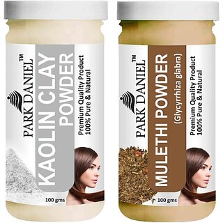                      PARK DANIEL Pure & Natural Kaolin Powder & Mulethi Powder Combo Pack of 2 Bottles of 100 gm (200 gm ) (200 ml)                                              
