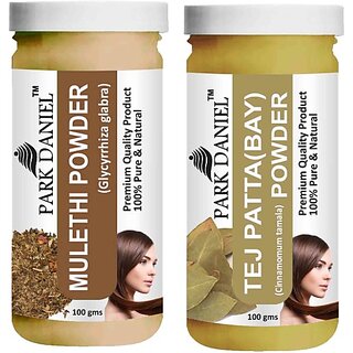 PARK DANIEL Pure & Natural Mulethi Powder & Tej Patta(Bay) Powder Combo Pack of 2 Bottles of 100 gm (200 gm ) (200 ml) PARK DANIEL Pure & Natural Mulethi Powder & Tej Patta(Bay) Powder Combo Pack of 2 Bottles of 100 gm (200 gm ) (200 ml)