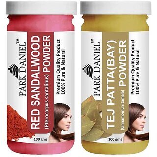                       PARK DANIEL Premium Red Sandalwood Powder & Tej Patta(Bay) Powder Combo Pack of 2 Jars of 100 gms(200 gms) (200 g)                                              