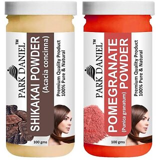                       PARK DANIEL Pure & Natural Shikakai Powder & Pomegranate Powder Combo Pack of 2 Bottles of 100 gm (200 gm ) (200 ml)                                              