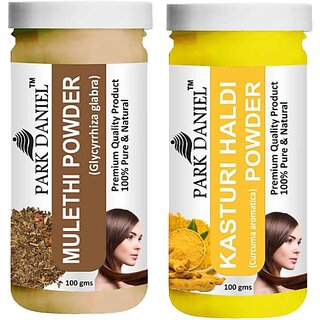 PARK DANIEL Pure & Natural Mulethi Powder & Kasturi Haldi Powder Combo Pack of 2 Bottles of 100 gm (200 gm ) (200 ml) PARK DANIEL Pure & Natural Mulethi Powder & Kasturi Haldi Powder Combo Pack of 2 Bottles of 100 gm (200 gm ) (200 ml)
