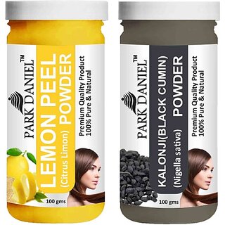                       PARK DANIEL Pure & Natural Lemon Powder & Kalonji(Black Cumin) Powder Combo Pack of 2 Bottles of 100 gm (200 gm ) (200 ml)                                              
