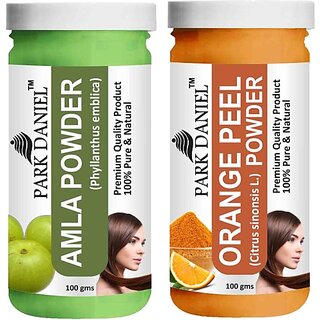                       PARK DANIEL Pure & Natural Amla Powder & Orange Peel Powder Combo Pack of 2 Bottles of 100 gm (200 gm ) (200 g)                                              