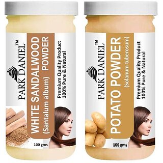                       PARK DANIEL Premium White Sandalwood Powder & Potato Powder Combo Pack of 2 Jars of 100 gms(200 gms) (200 ml)                                              