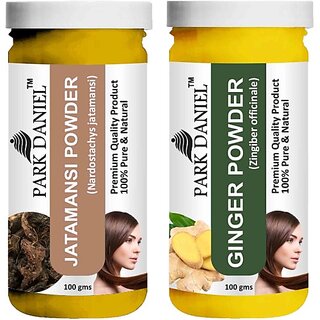                       PARK DANIEL Pure & Natural Jatamansi Powder & Ginger Powder Combo Pack of 2 Bottles of 100 gm (200 gm ) (200 ml)                                              