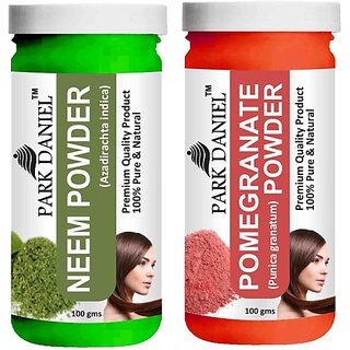                       PARK DANIEL Pure & Natural Neem Powder & Pomegranate Powder Combo Pack of 2 Bottles of 100 gm (200 gm ) (200 ml)                                              