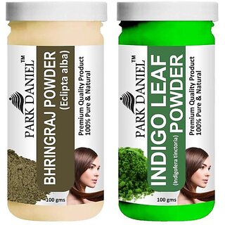 PARK DANIEL Pure & Natural Bhringraj Powder & Indigo Leaf Powder Combo Pack (200 ml) PARK DANIEL Pure & Natural Bhringraj Powder & Indigo Leaf Powder Combo Pack (200 ml)