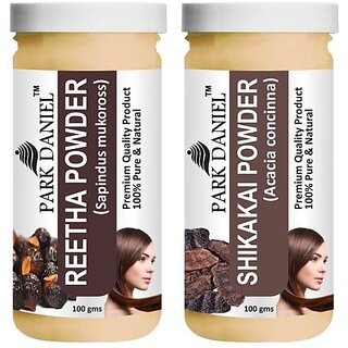 PARK DANIEL Pure & Natural Reetha Powder & Shikakai Powder Combo Pack of 2 Bottles of 100 gm (200 gm ) (200 ml) PARK DANIEL Pure & Natural Reetha Powder & Shikakai Powder Combo Pack of 2 Bottles of 100 gm (200 gm ) (200 ml)