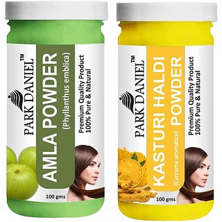 PARK DANIEL Pure & Natural Amla Powder & Kasturi Haldi Powder Combo Pack of 2 Bottles of 100 gm (200 gm ) (200 g) PARK DANIEL Pure & Natural Amla Powder & Kasturi Haldi Powder Combo Pack of 2 Bottles of 100 gm (200 gm ) (200 g)
