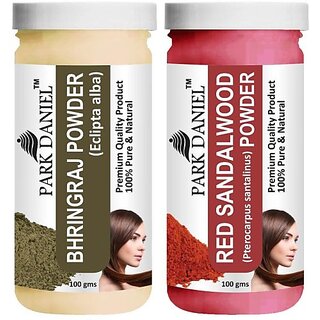 PARK DANIEL Pure & Natural Bhringraj Powder & Red Sandalwood Powder Combo Pack (200 ml) PARK DANIEL Pure & Natural Bhringraj Powder & Red Sandalwood Powder Combo Pack (200 ml)