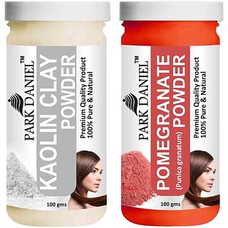                       PARK DANIEL Pure & Natural Kaolin Powder & Pomegranate Powder Combo Pack of 2 Bottles of 100 gm (200 gm ) (200 ml)                                              