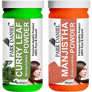 PARK DANIEL Pure & Natural Curry Leaf Powder & Manjistha Leaf Powder Combo Pack of 2 Bottles of 100 gm (200 gm ) (200 ml) PARK DANIEL Pure & Natural Curry Leaf Powder & Manjistha Leaf Powder Combo Pack of 2 Bottles of 100 gm (200 gm ) (200 ml)