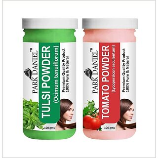                       PARK DANIEL Pure & Natural Tulsi Powder & Tomato Powder Combo Pack of 2 Bottles of 100 gm (200 gm ) (200 g)                                              