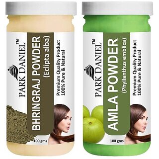                       PARK DANIEL Pure & Natural Bhringraj Powder & Amla Powder Combo Pack (200 ml)                                              