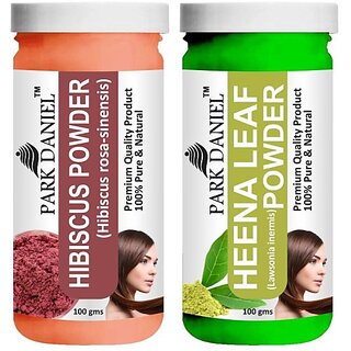                       PARK DANIEL Pure & Natural Hibiscus Powder & Heena Leaf Powder Combo Pack (200 ml)                                              