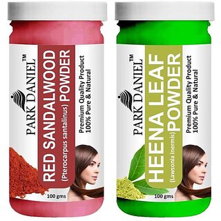 PARK DANIEL Premium Red Sandalwood Powder & Heena Leaf Powder Combo Pack of 2 Jars of 100 gms(200 gms) (200 g) PARK DANIEL Premium Red Sandalwood Powder & Heena Leaf Powder Combo Pack of 2 Jars of 100 gms(200 gms) (200 g)