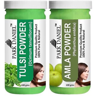                       PARK DANIEL Pure & Natural Tulsi Powder & Amla Powder Combo Pack of 2 Bottles of 100 gm (200 gm ) (200 ml)                                              