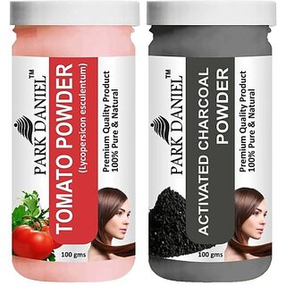                       PARK DANIEL Premium Tomato Powder & Activated Charcoal Powder Combo Pack of 2 Jars of 100 gms(200 gms) (200 g)                                              