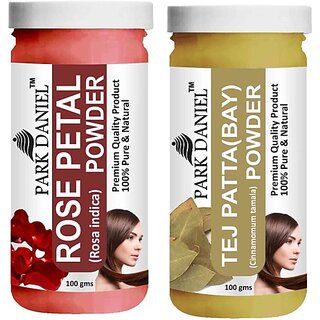 PARK DANIEL Pure & Natural Rose Petal Powder & Tej Patta(Bay) Powder Combo Pack of 2 Bottles of 100 gm (200 gm ) (200 ml) PARK DANIEL Pure & Natural Rose Petal Powder & Tej Patta(Bay) Powder Combo Pack of 2 Bottles of 100 gm (200 gm ) (200 ml)
