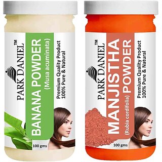                       PARK DANIEL Pure & Natural Banana Powder & Manjistha Leaf Powder Combo Pack of 2 Bottles of 100 gm (200 gm ) (200 ml)                                              