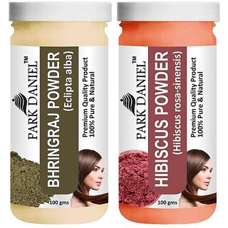                       PARK DANIEL Pure & Natural Bhringraj Powder & Hibiscus Powder Combo Pack (200 ml)                                              