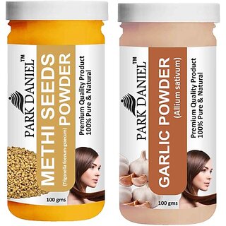 PARK DANIEL Pure & Natural Methi Powder & Garlic Powder Combo Pack of 2 Bottles of 100 gm (200 gm ) (200 ml) PARK DANIEL Pure & Natural Methi Powder & Garlic Powder Combo Pack of 2 Bottles of 100 gm (200 gm ) (200 ml)