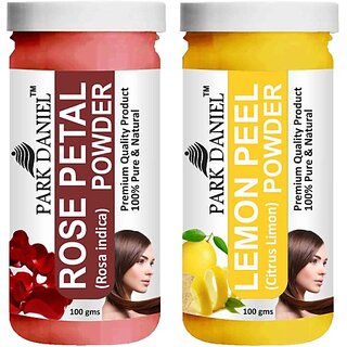 PARK DANIEL Pure & Natural Rose Petal Powder & Lemon Peel Powder Combo Pack of 2 Bottles of 100 gm (200 gm ) (200 ml) PARK DANIEL Pure & Natural Rose Petal Powder & Lemon Peel Powder Combo Pack of 2 Bottles of 100 gm (200 gm ) (200 ml)