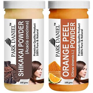                       PARK DANIEL Pure & Natural Shikakai Powder & Orange Peel Powder Combo Pack of 2 Bottles of 100 gm (200 gm ) (200 ml)                                              