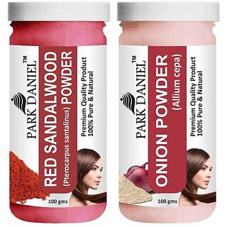                       PARK DANIEL Premium Red Sandalwood Powder & Onion Powder Combo Pack of 2 Jars of 100 gms(200 gms) (200 g)                                              