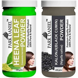 PARK DANIEL Pure & Natural Henna Leaf Powder & Kalonji(Black Cumin) Powder Combo Pack (200 ml) PARK DANIEL Pure & Natural Henna Leaf Powder & Kalonji(Black Cumin) Powder Combo Pack (200 ml)