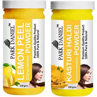                       PARK DANIEL Pure & Natural Lemon Powder & Kasturi Haldi Powder Combo Pack of 2 Bottles of 100 gm (200 gm ) (200 ml)                                              