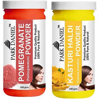 PARK DANIEL Pure & Natural Pomegranate Powder & Kasturi Haldi Powder Combo Pack of 2 Bottles of 100 gm (200 gm ) (200 ml) PARK DANIEL Pure & Natural Pomegranate Powder & Kasturi Haldi Powder Combo Pack of 2 Bottles of 100 gm (200 gm ) (200 ml)